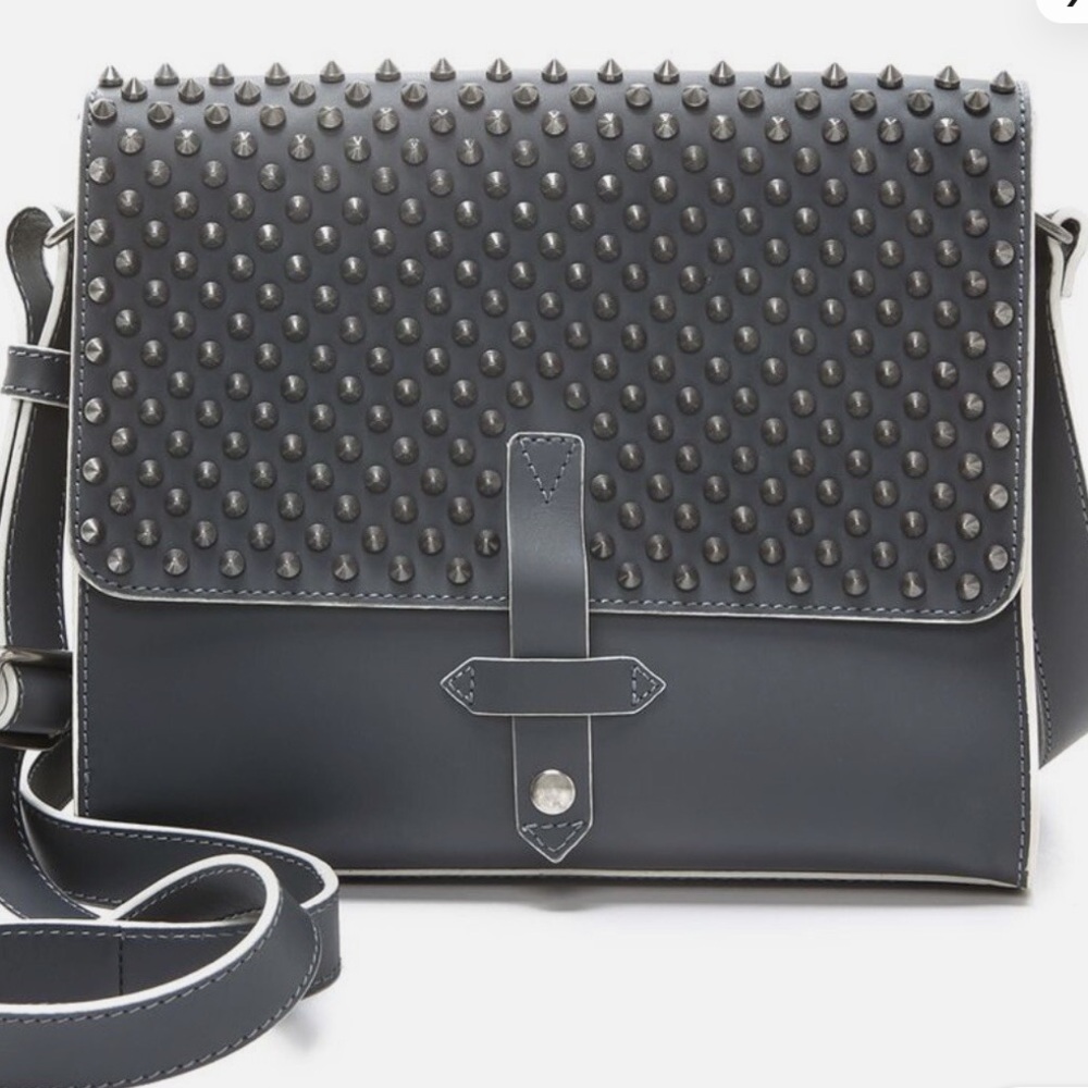IIIBECa by Joy Gryson Studded Duane Black Leather Bag